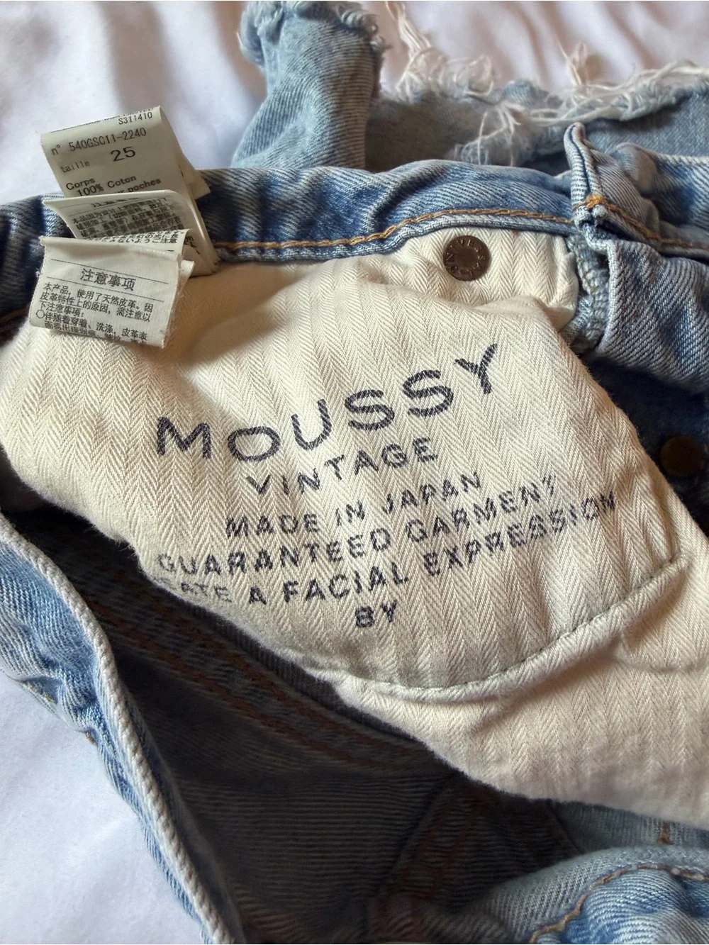 Moussy Vintage Light Blue Distressed Denim Shorts - Women's